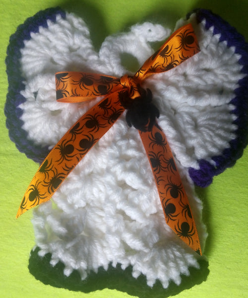 Halloween angel with spider ribbon and spider